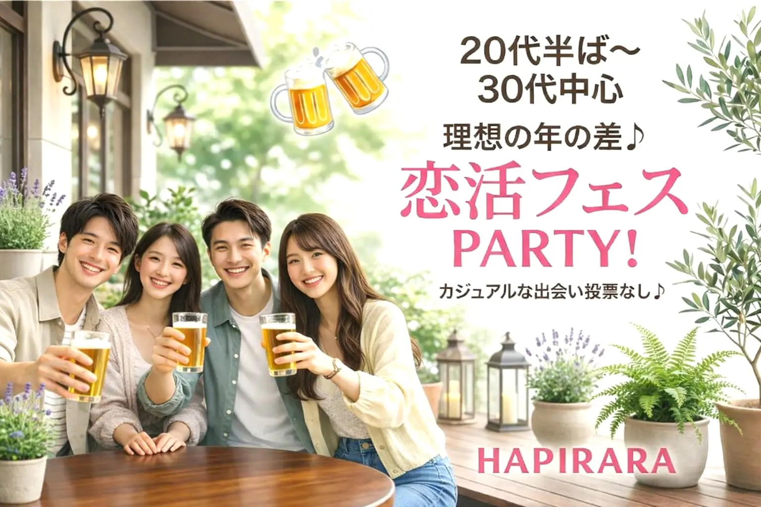 ♡♡♡みんなの出会い応援！春の恋活フェス♪♪ ♡♡♡ほぼ20代〜30代中心♡理想の年の差で楽しく恋活パーティー♪♪個性いろいろ♪♪人柄いろいろ♪♪業界いろいろ♪♪美味しいドリンクつき☆投票は行いません☆連絡交換自由♡ 