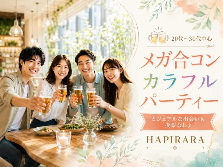 ♡♡♡みんなの出会い応援！メガ合コン！恋活フェス♪♪♡♡♡ ほぼ20代〜30代中心♡理想の年の差で楽しく恋活パーティー♪♪個性いろいろ♪♪人柄いろいろ♪♪業界いろいろ♪♪美味しいドリンクつき☆投票は行いません☆連絡交換自由♡ 