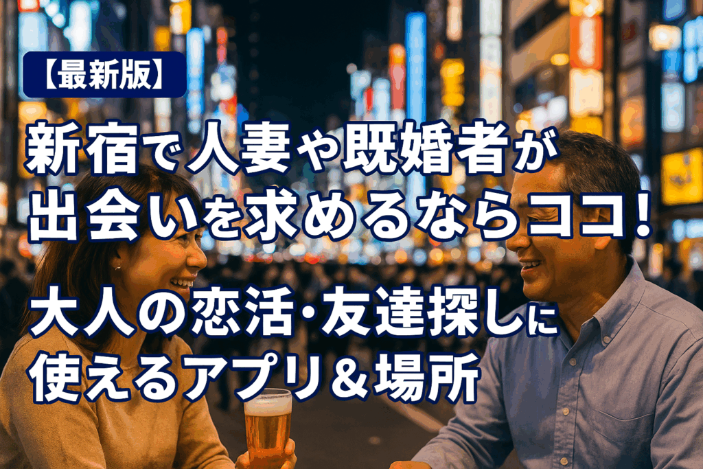 【最新版】新宿で人妻や既婚者が出会いを求めるならココ！大人の恋活・友達探しに使えるアプリ＆場所