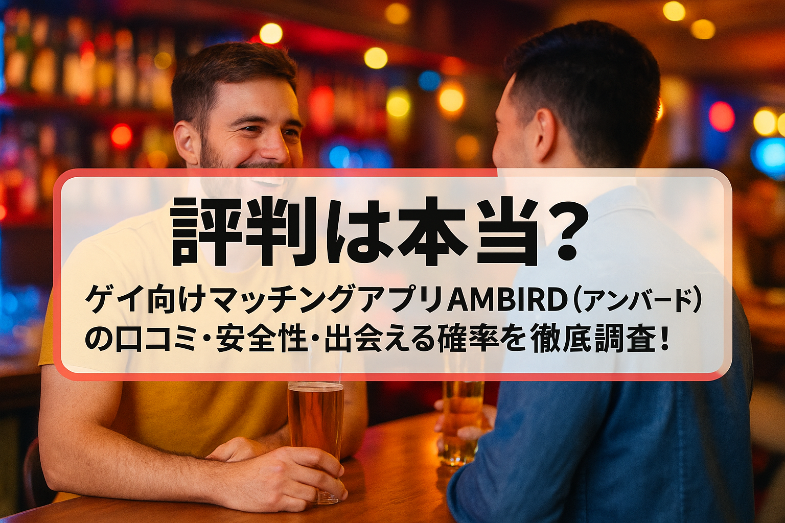 【評判は本当？】ゲイ向けマッチングアプリAMBIRD（アンバード）の口コミ・安全性・出会える確率を徹底調査！