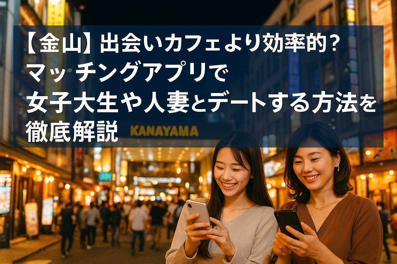 【金山】 出会いカフェより効率的？マッチングアプリで女子大生や人妻とデートする方法を徹底解説