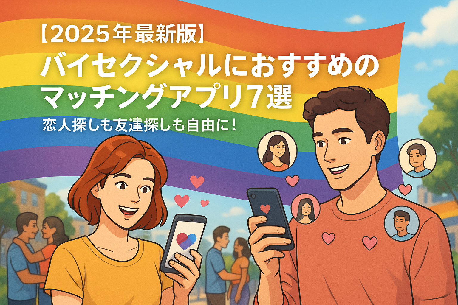 【2025年最新版】バイセクシャルにおすすめのマッチングアプリ7選｜恋人探しも友達探しも自由に！