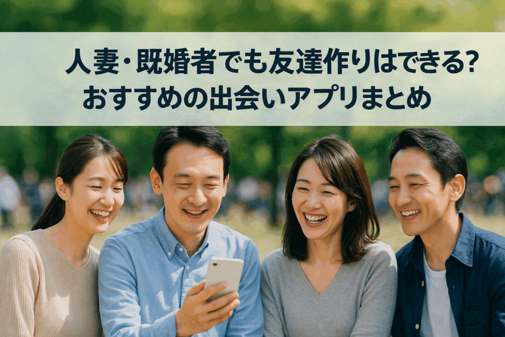 人妻・既婚者でも友達作りはできる？おすすめの出会いアプリまとめ