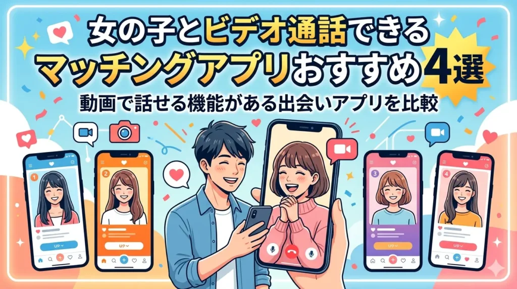 女の子とビデオ通話できるマッチングアプリおすすめ4選｜動画で話せる機能がある出会いアプリを比較